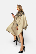 Atsparus vandeniui kirpimo peniuaras, pelerina makiažo meistrams (smėlio-leopardinė)