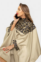 Atsparus vandeniui kirpimo peniuaras, pelerina makiažo meistrams (smėlio-leopardinė)