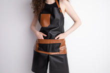 Dirbtinės odos "Unisex" prijuostė kirpėjams ir kirpėjoms, manikiūro meistrams