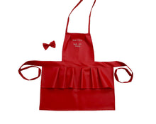 Raudona odinė prijuostė "Grožio meistrė"