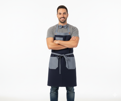 Vyriška džinsinė prijuostė su varlyte