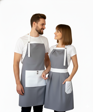 Dvi prijuostės su užrašais porai